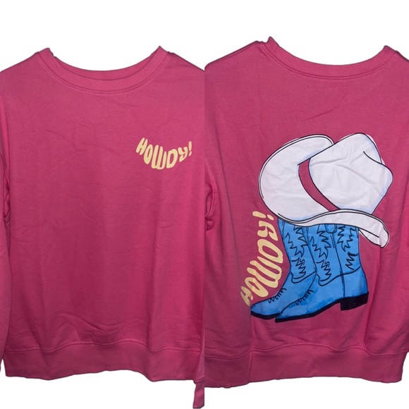 Tops - Howdy Hot Pink Cowgirl Western Crewneck